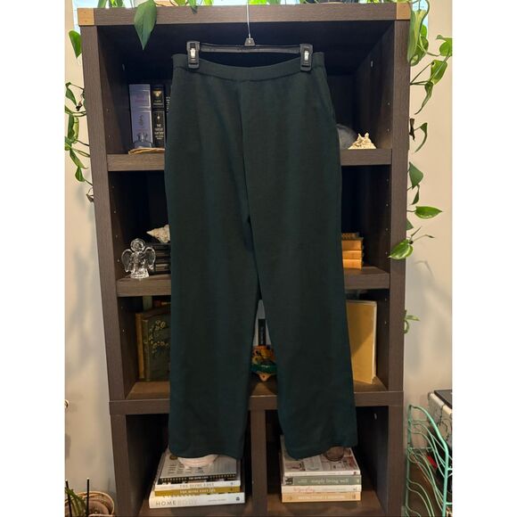 Vintage St. John Collection By Marie Gray Dark Green Santana Knit Pants Size 10 - Picture 2 of 5